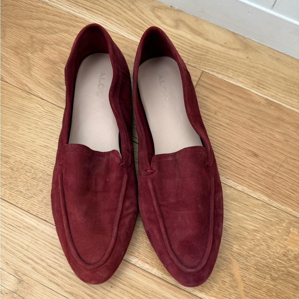 ALDO Women’s Deep Red Suede Loafers
